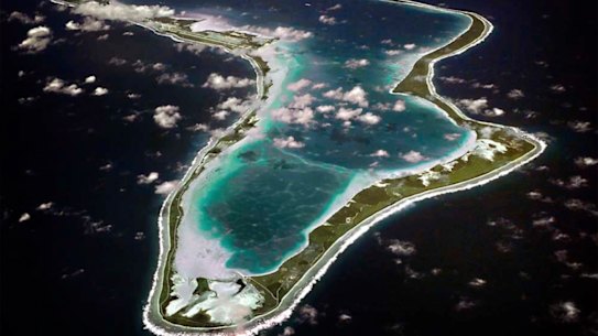 Una veduta aerea di Diego Garcia.