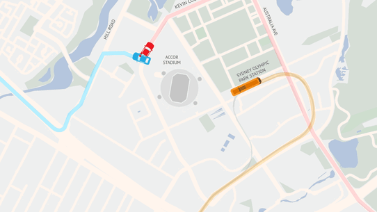 Which is the least worst way out of Sydney Olympic Park, train or car?