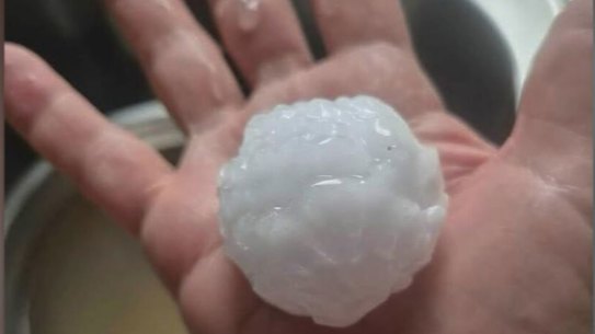 The Bureau of Meteorology reported five centimetre hailstones in some areas. 