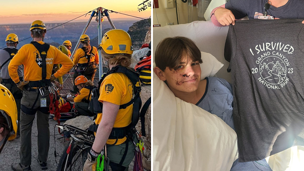 Teen survives nearly 30-metre fall at Grand Canyon