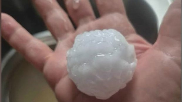 The Bureau of Meteorology reported five centimetre hailstones in some areas. 