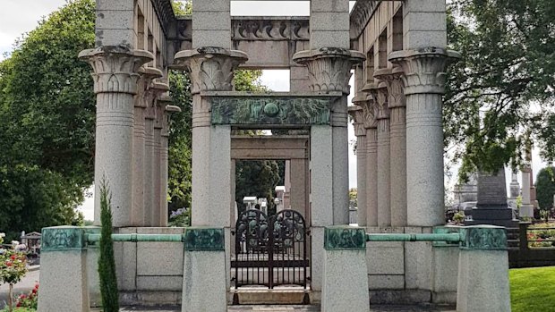 David Syme’s mausoleum at Kew cemetery.