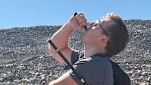 This photo provided by David Cifaldi shows Cifaldi after he impaled himself on a trekking pole while attempting to climb Montana’s highest summit, Granite Peak, on Monday, July 20, 2026, near Roscoe, Mont. (Jesse Ross via AP)