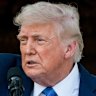 US President Donald Trump at a Summer soiree on the South Lawn of the White House on Wednesday.