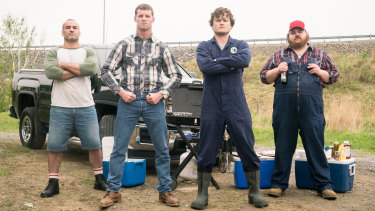 Some of the cast of Letterkenny, from left to right: Joel Gagne (Joint Boy), Jared Keeso (Wayne), Nathan Dales (Daryl), K. Trevor Wilson (Dan).