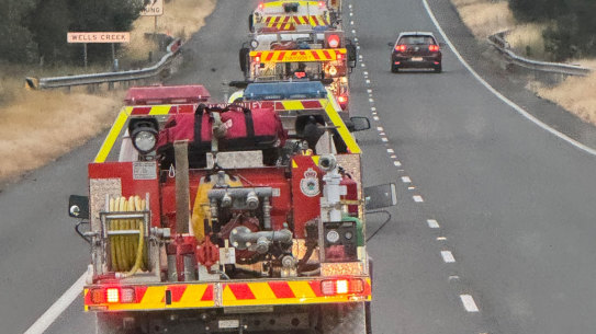 More than 100 firefighters from NSW were headed to Victoria on Tuesday.