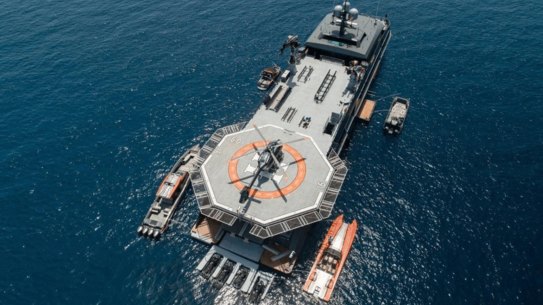 The super yacht support vessel Hodor, designed by Sydney-based company Incat Crowther.