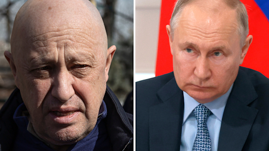 Yevgeny Prigozhin and Vladimir Putin.