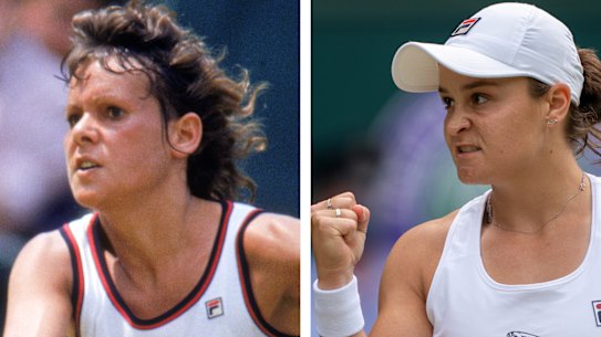 Ashleigh Barty (right) is looking to emulate Evonne Goolagong Cawley’s Wimbledon heroics.