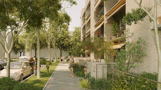 The state government is preparing to launch its “pattern book” designs - for a mid-rise apartment block, - by Andrew Burges Architects.