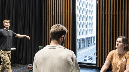 Hayes Theatre Company rehearsing in the City of Sydney’s creative studios on Bathurst Street. It features 30 spaces across 5 storeys of the Greenland Centre and includes rehearsal spaces, recording and editing suites, visual art studios, workshop and screening rooms. 