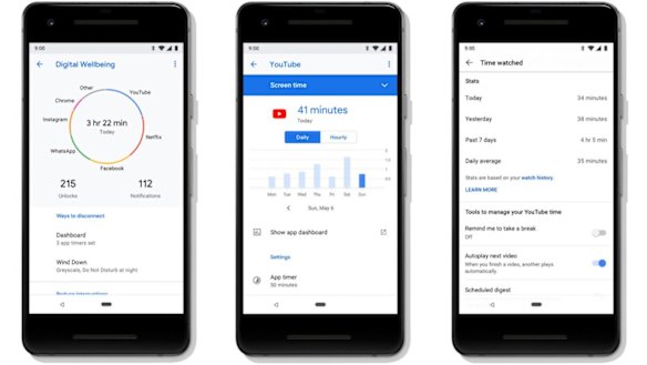 The pie chart gives you a quick way to see how long you've used your phone today.
