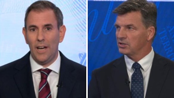 The debate between Jim Chalmers and Angus Taylor was dominated by a man who wasn’t there – Donald Trump.
