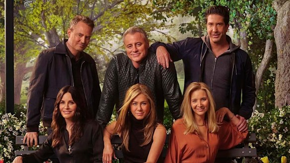 Clockwise from top left: Matthew Perry, Matt LeBlanc, David Schwimmer, Lisa Kudrow, Jennifer Aniston and Courtney Cox.