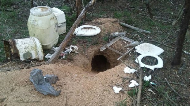 Campers near Brogo Dam were using a wombat hole as a toilet.