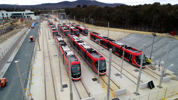 All of Canberra's light rail vehicles have now arrived. The arrival of the first vehicle was the only target Canberra Metro met, according to the Transport Canberra annual report.