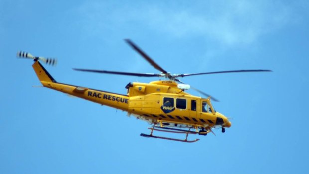 The RAC rescue helicopter has transported a woman after she fell from a horse. 