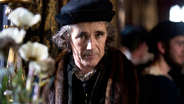 Mark Rylance as Thomas Cromwell in the BBC production of Hilary Mantel's first novel in the trilogy, Wolf Hall.