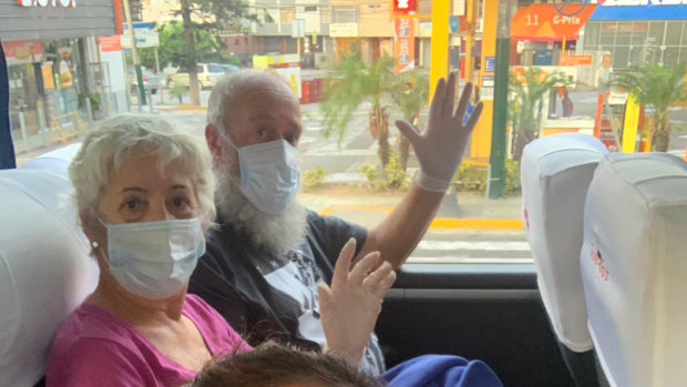 Christine and Brian Eagar in Peru on their way to Santiago.  