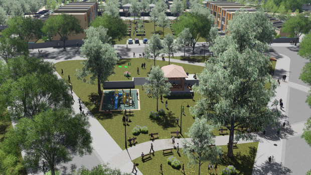 An artist impression of the Red Hill Precinct.  Developers Doma Group and Stockland paid $50.13 million to redevelop the 53,002 square-metre site.  