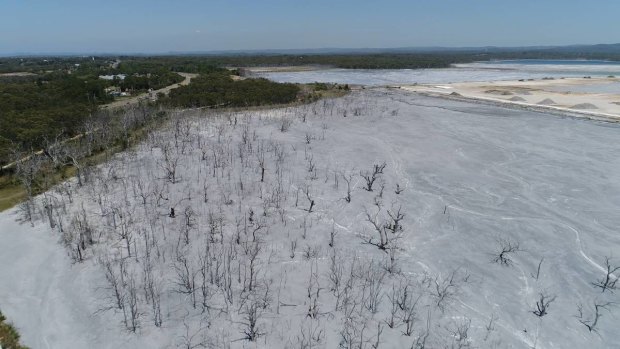 Toxic legacy: An ash dam at Eraring Power Station on the NSW Central Coast. 