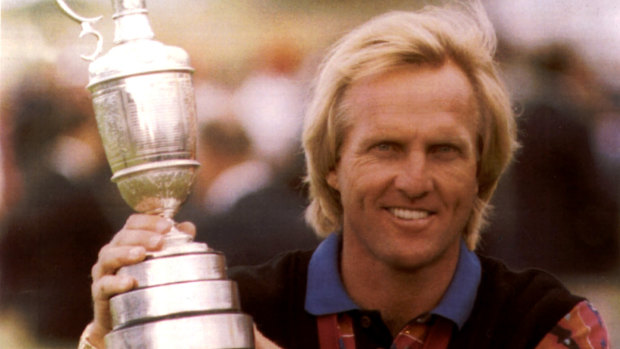 Greg Norman with the famous claret jug after winning the Open in 1993.