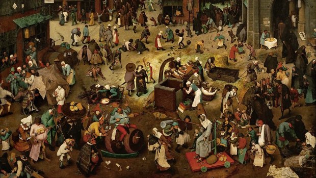 New technology is peeling back the layers of Bruegel's The Fight Between Carnival and Lent to show the artist's original intent.