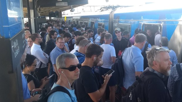 Crowds at Richmond Station as train delays bite.