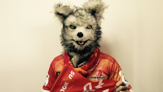 The Japan Sunwolves' mascot Pinging in their first season of Super Rugby in 2016.