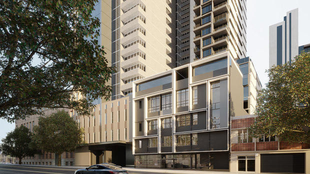 Render of the proposed tower above 58 La Trobe Street.
