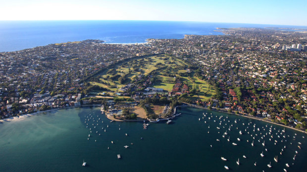 The picturesque, Royal Sydney Golf Club at Rose Bay.