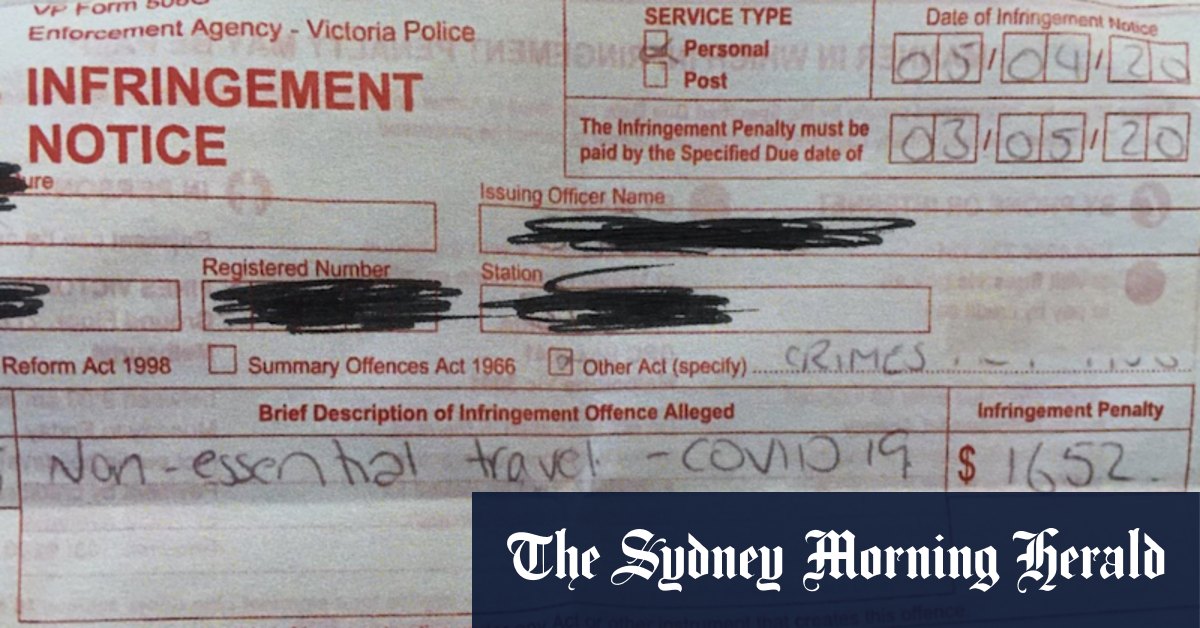 Coronavirus Victoria: Police to drop most COVID-19 fines and hand out cautions - Vimarsana News