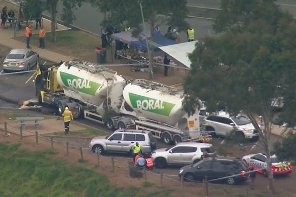 The fatal crash scene in Menangle on July 10, 2020.