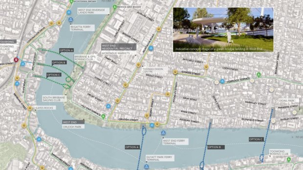Boundary Street households are worried their homes will be resumed if an option to run a green bridge between St Lucia and West End goes ahead.  Sailors and rowers are asking for a suspension bridge at Toowong to remove pylons.