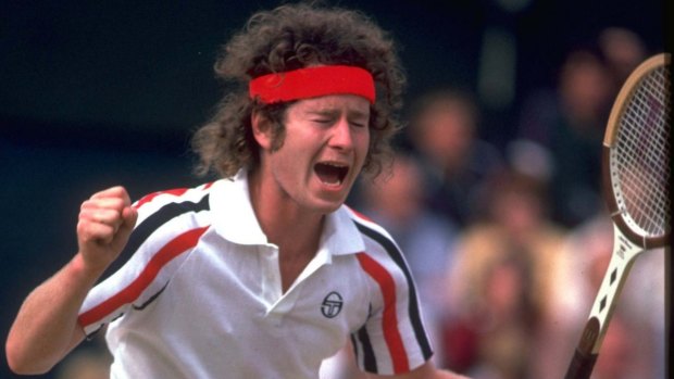 John McEnroe throws a tantrum at Wimbledon in 1980 in response to an umpire's ruling.
