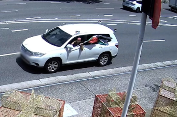 CCTV images released by NSW Police allegedly showing the theft of an Israeli flag from Sydney’s east on Christmas Day.