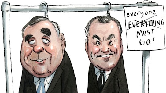 Former Myer boss Bernie Brookes and his chief financial officer Mark Ashby