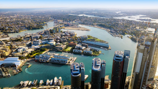 The view from level 56 of One Sydney Harbour.
