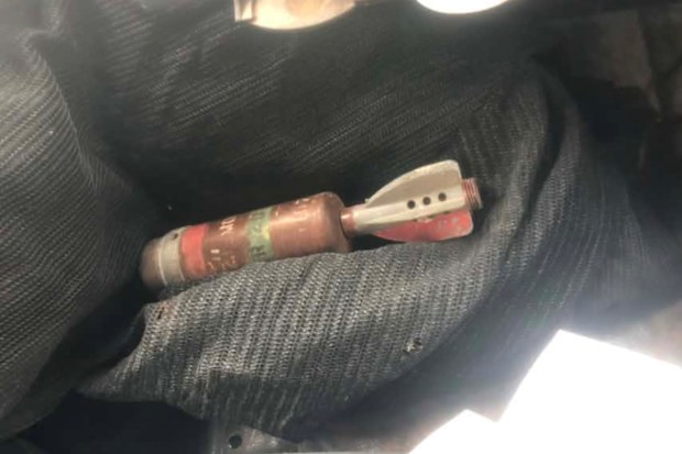 An Aussie claimed to have found what appeared to be an explosive device in a skip bin.