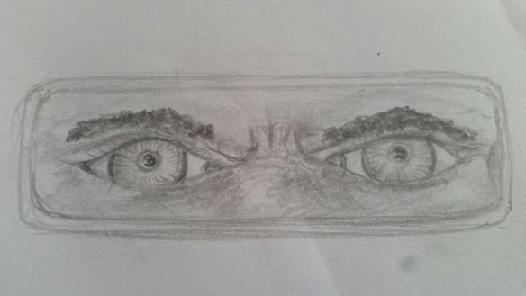 Ian Hayman was able to sketch from memory the eyes of the driver who glared into the rear vision mirror at him.