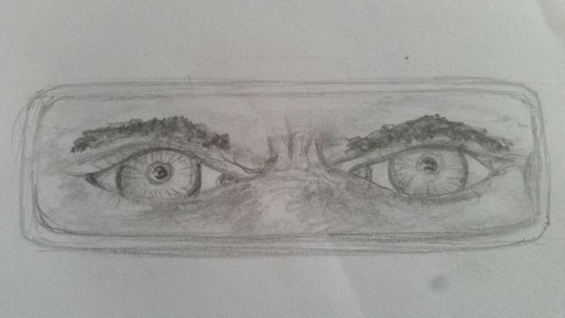 Ian Hayman was able to sketch from memory the eyes of the driver who glared into the rear vision mirror at him.