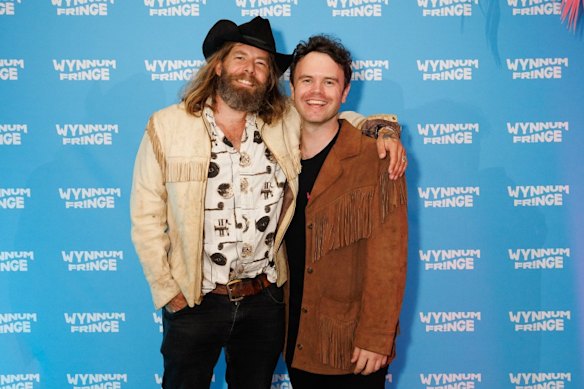 Musician Wesley Dean (aka Wes Carr) and Wynnum Fringe CEO Tom Oliver at the launch of Wynnum Fringe 2025.