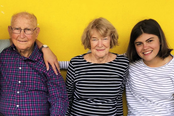 Leslie ‘Snowie’ Moore, Noeleen Moore and Floss Adams.