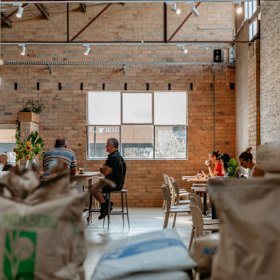Inside the warehouse space.