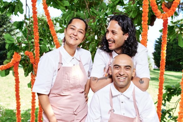 Left to right: Helly Raichura, Mischa Tropp and Harry Mangat are cooking at the World’s Longest Brunch.