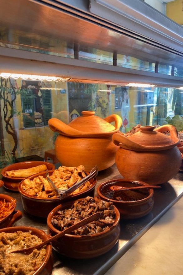 A variety of meats are available.