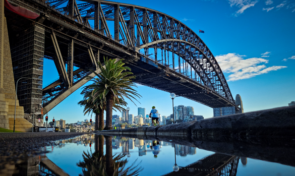 NOW Ageless and magnificent, the Harbour Bridge is shot in
extra wide angle to capture the reflection in the water. Captured on a Samsung Galaxy S21 Ultra 5G.