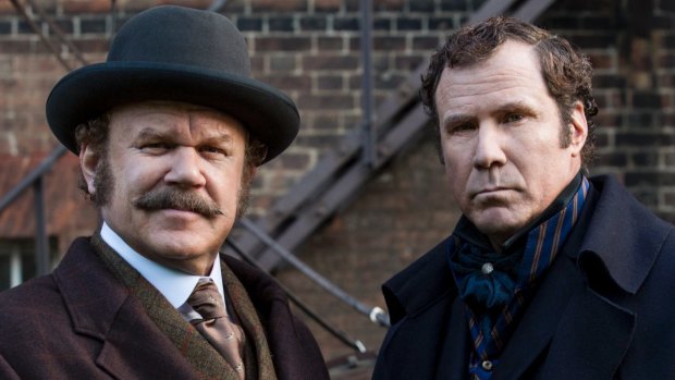 Sherlock Holmes (Will Ferrell) and Watson (John C. Reilly) in Holmes & Watson.