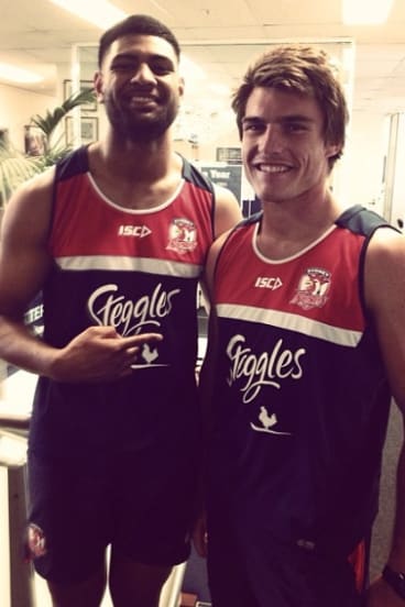 Angus Crichton and Daniel Tupou in 2014.