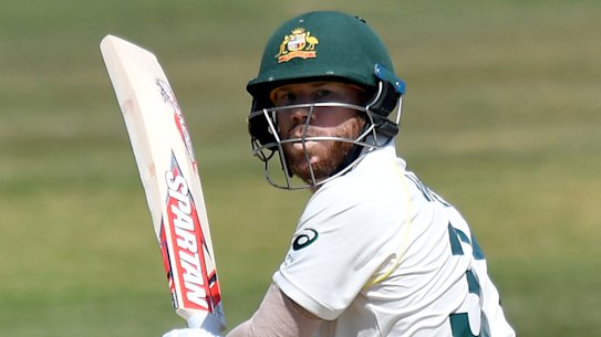 Test return welcome: David Warner gets some runs behind the wicket during the intra-squad match at the Ageas Bowl, Southampton.